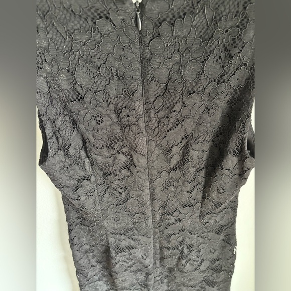 Quiet Luxury Nicole Miller Black Lace Dress with feather details in size 2 - Picture 10 of 10